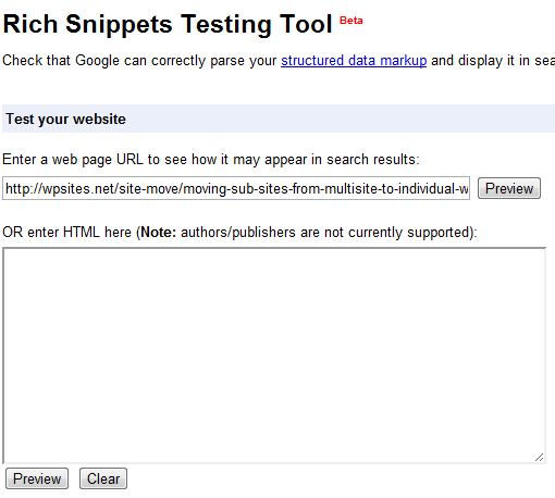 rich snippets testing tools