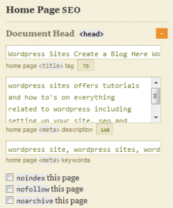 Thesis Home Page Seo Settings