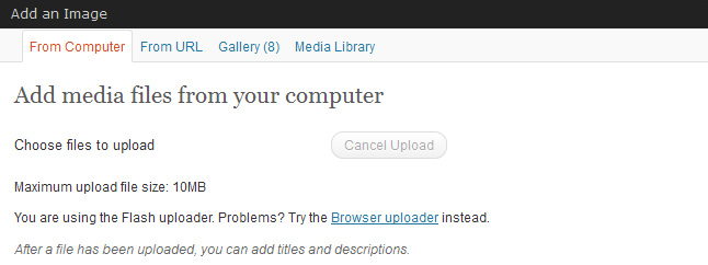 Upload Images To WordPress Gallery