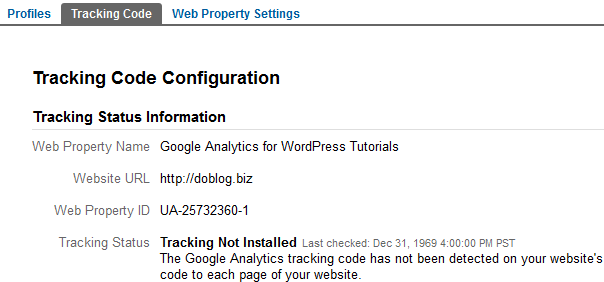 Google Analytics Tracking Code Configuration