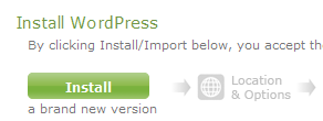 Install WordPress with one click