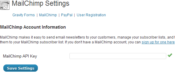 MailChimp Settings