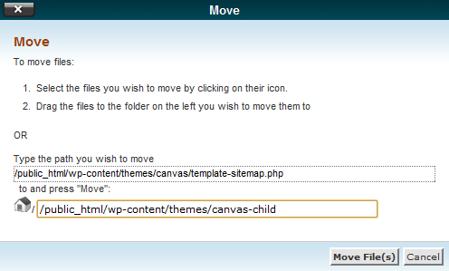 Move Parent Theme Template to Child Theme