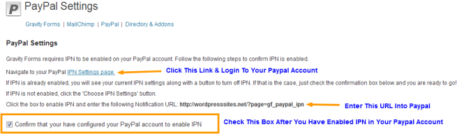 PayPal IPN Settings