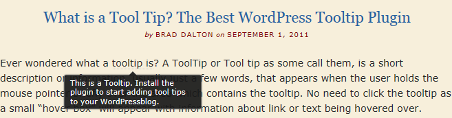 Picture of a Tooltip