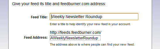 Burning RSS Feed URL