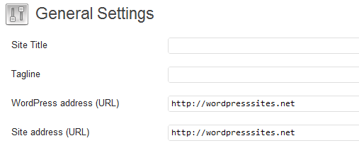 WordPress Site Address URL's