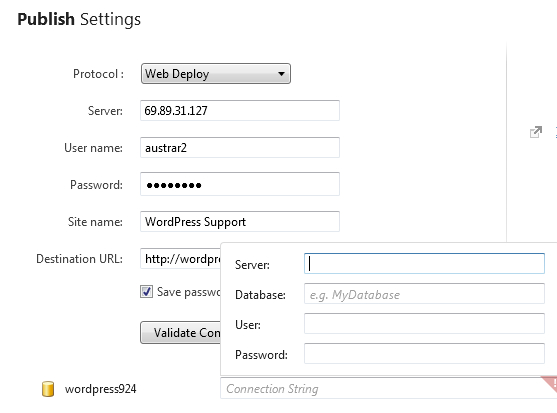 Database Connection Settings