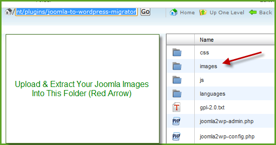 Joomla to WordPress Migrator Plugin Images Folder