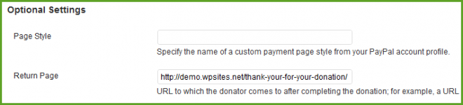 PayPal Donations Options