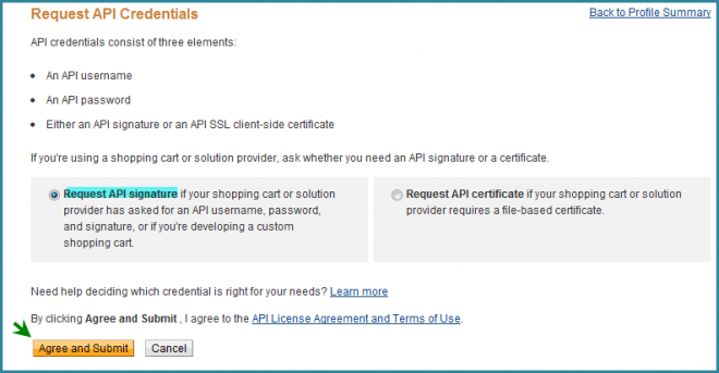 Request PayPal API Credentials