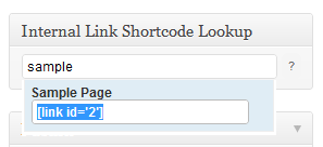 Internal Link Shortcode Lookup