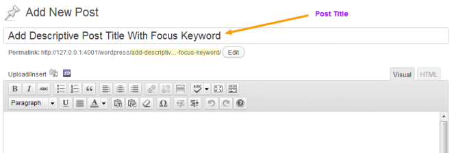 Add Descriptive Post Title With Focus Keyword