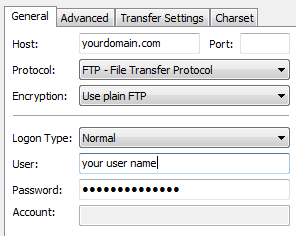 Ftp url user password