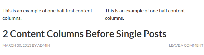 content columns single posts