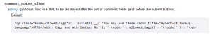 How To Remove Allowed HTML Tags Text After Comment Form Fields