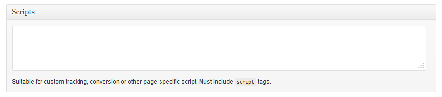 page specific script