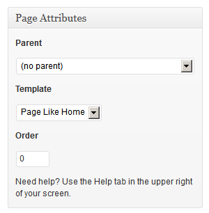 page attributes