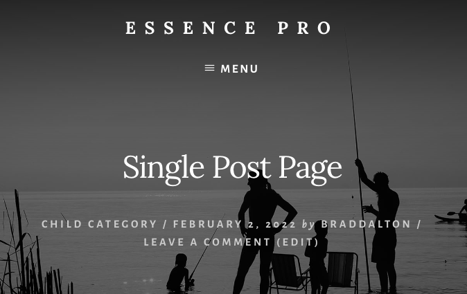 Essence Pro Centered Site Header Elements