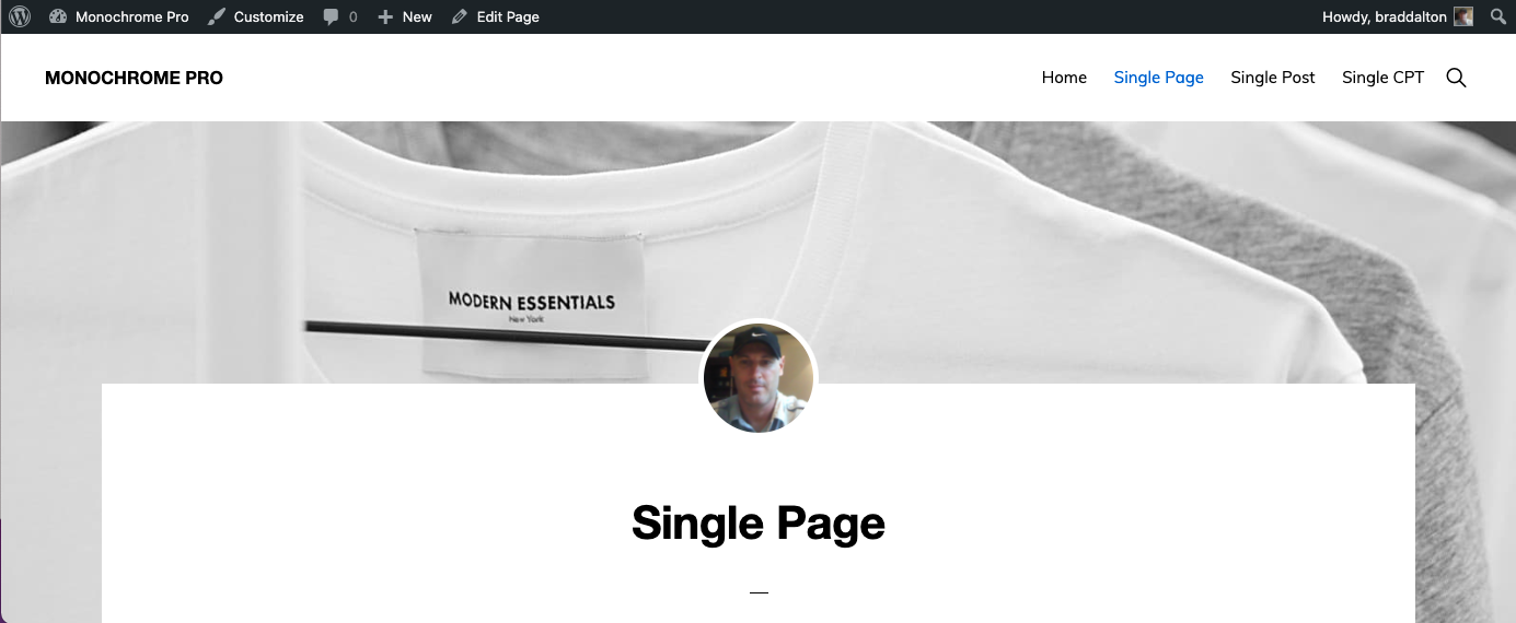 Single Page Full Width After Header Featured Image