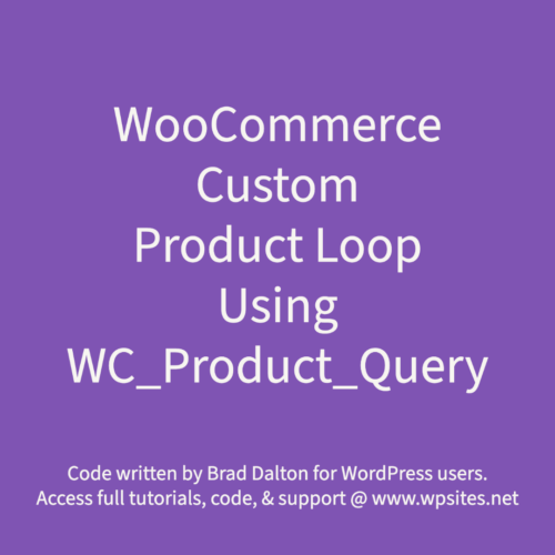 Custom Product Loop Using WC_Product_Query - WooCommerce