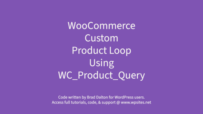 Custom Product Loop Using WC_Product_Query - WooCommerce
