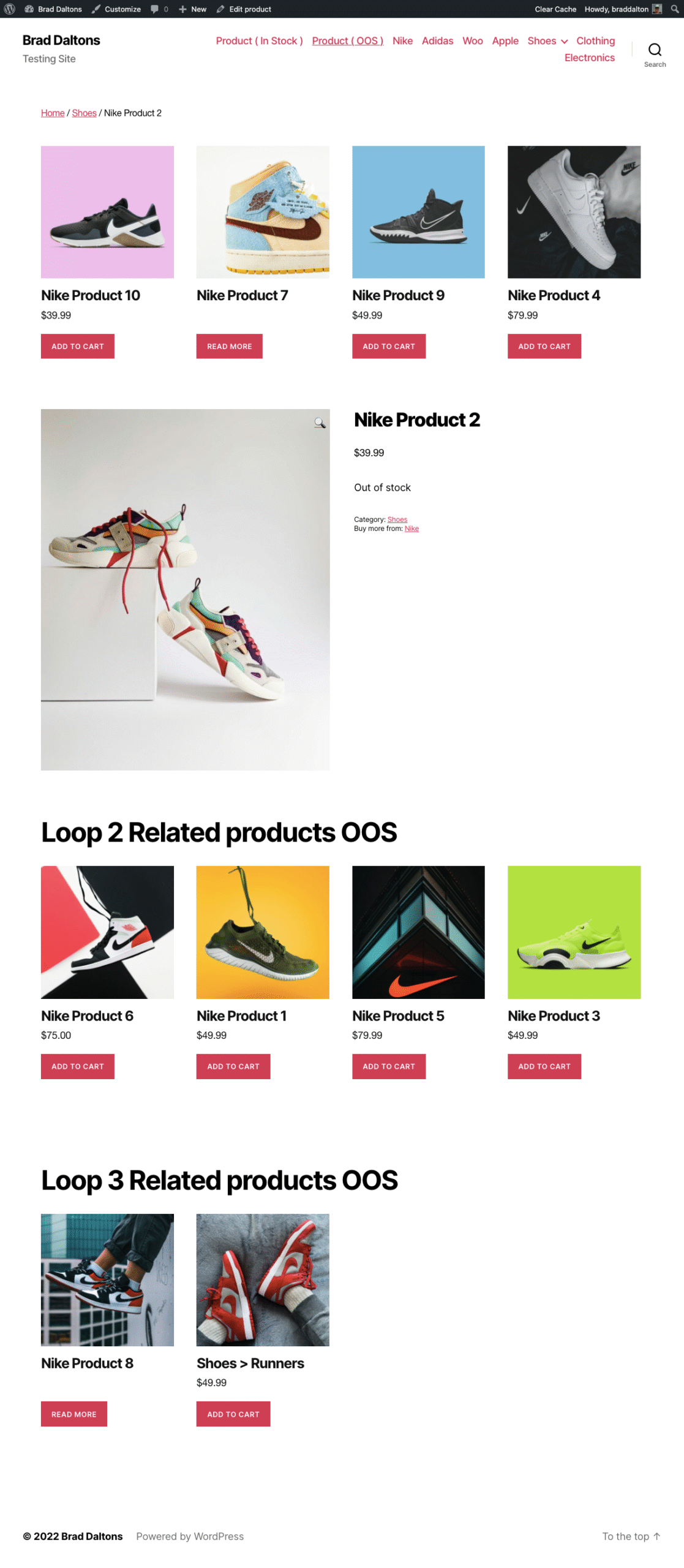 Custom Product Loops When Single Product Is Out of Stock