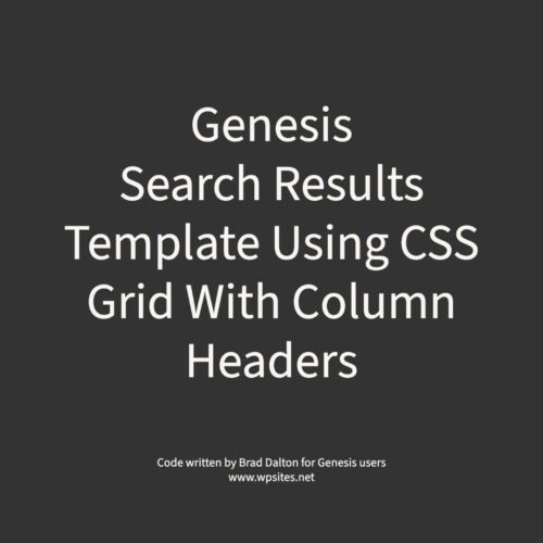 Search Results Template In Grid With Column Headers - Genesis