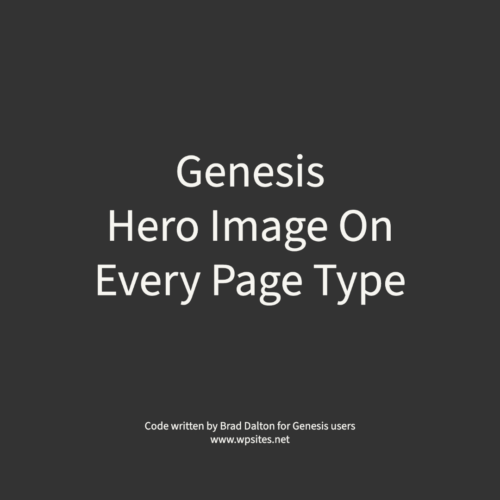 Hero Image On Every Page Type - Genesis