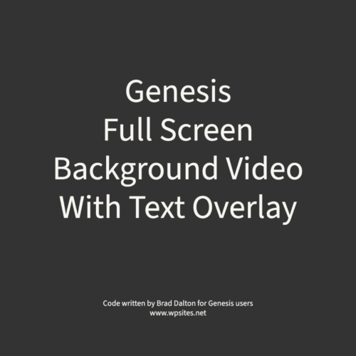 Full Screen Background Video With Text Overlay - Genesis