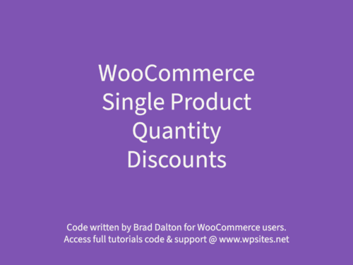 WooCommerce Single Product Quantity Discount