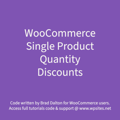 WooCommerce Single Product Quantity Discount