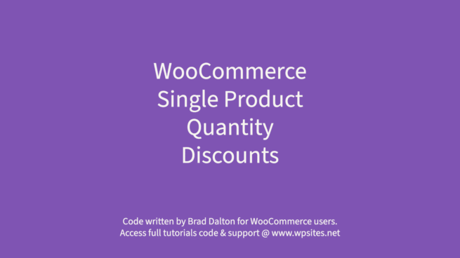 WooCommerce Single Product Quantity Discount