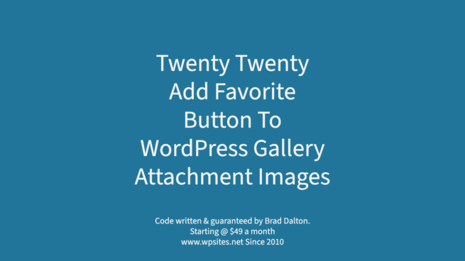 Add Favorite Button To WordPress Gallery Attachment Images