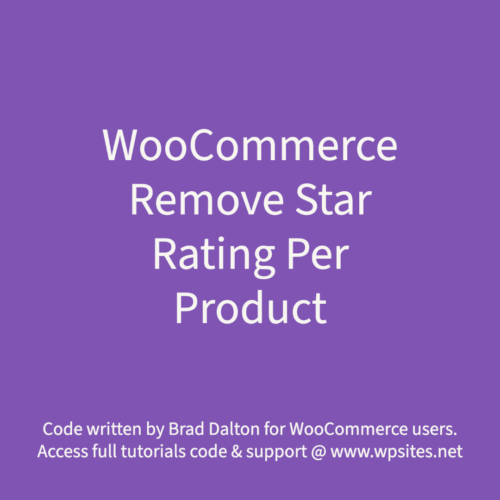 Remove Star Rating Per Product in WooCommerce