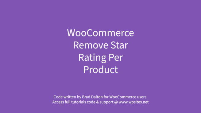 Remove Star Rating Per Product