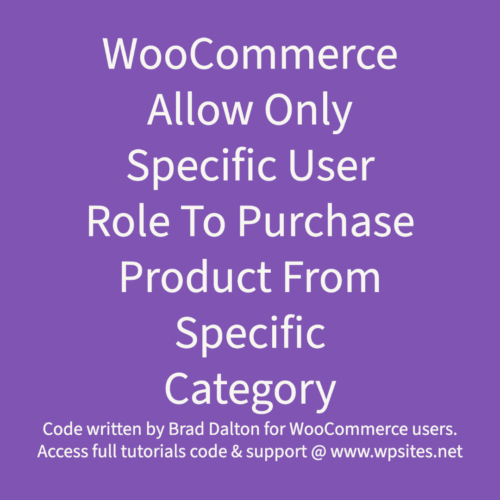 Product Category Purchasable For Specific User Role Only