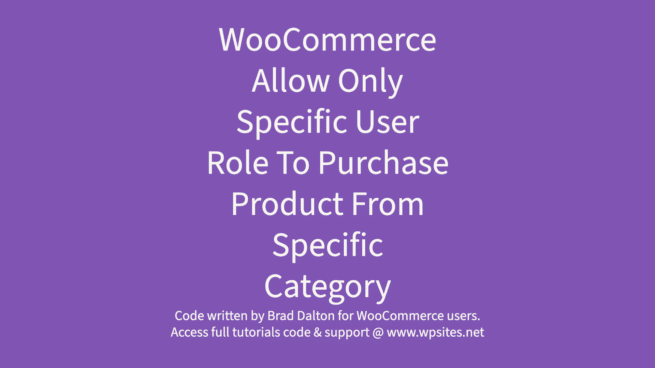 Product Category Purchasable For Specific User Role Only