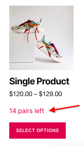 Total Stock Including Variations Shop Page