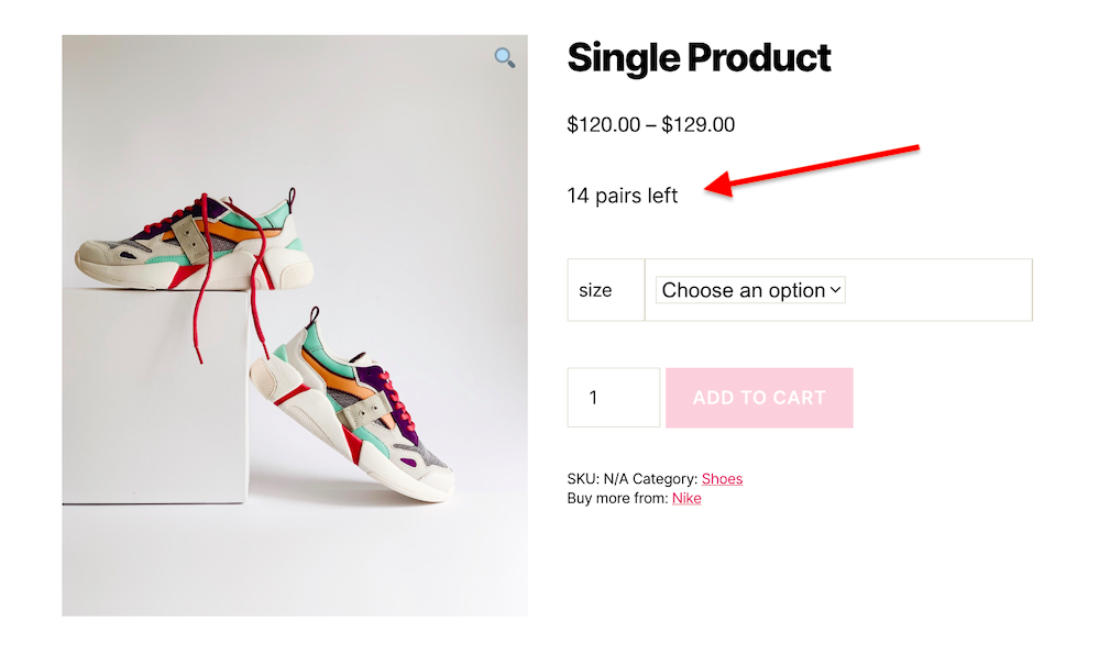 Total Stock Including Variations Single Product Page