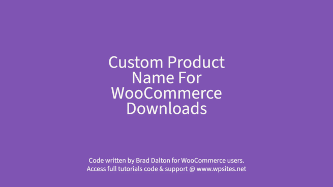 Custom Product Name For WooCommerce Receipts