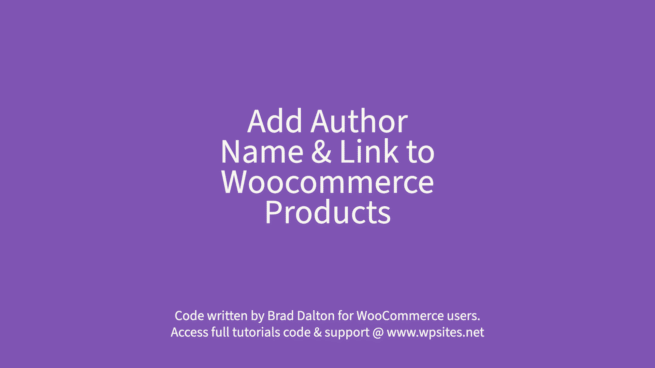 Add Author to Woocommerce Products
