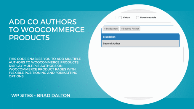 Add Co Authors to Woocommerce Products