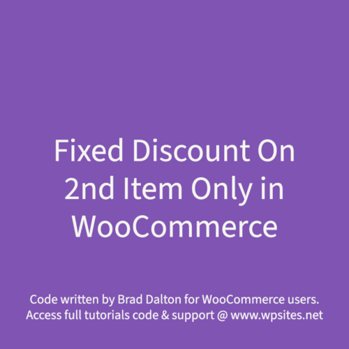 Fixed Dollar Amount Discount On 2nd Item Only in WooCommerce