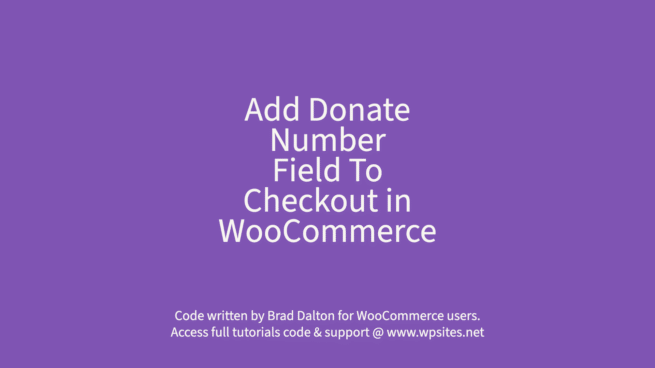 Donation field in WooCommerce checkout