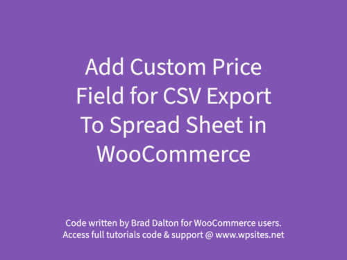 Add Custom Price Field for CSV Export To Spreadsheet in WooCommerce