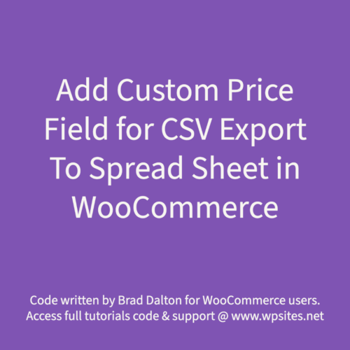 Add Custom Field for CSV Product Export To Spreadsheet in WooCommerce