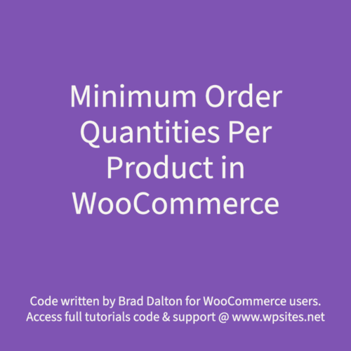 Minimum Order Quantity Per Product in WooCommerce
