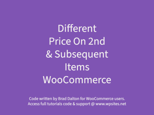Fixed Price On 1st Item Adding Discount on 2nd & Subsequent Items - WooCommerce