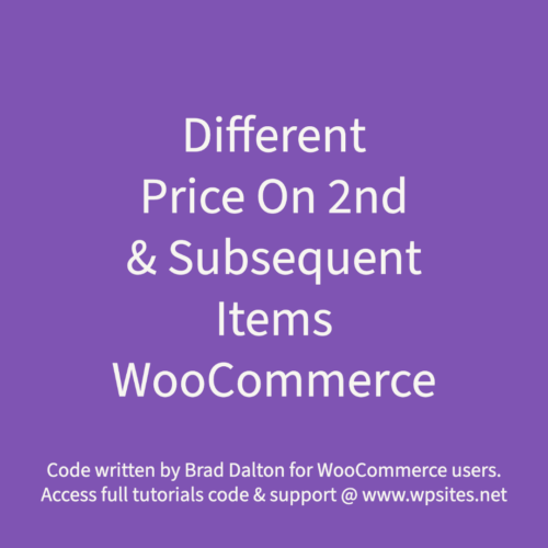 Fixed Price On 1st Item Adding Discount on 2nd & Subsequent Items - WooCommerce